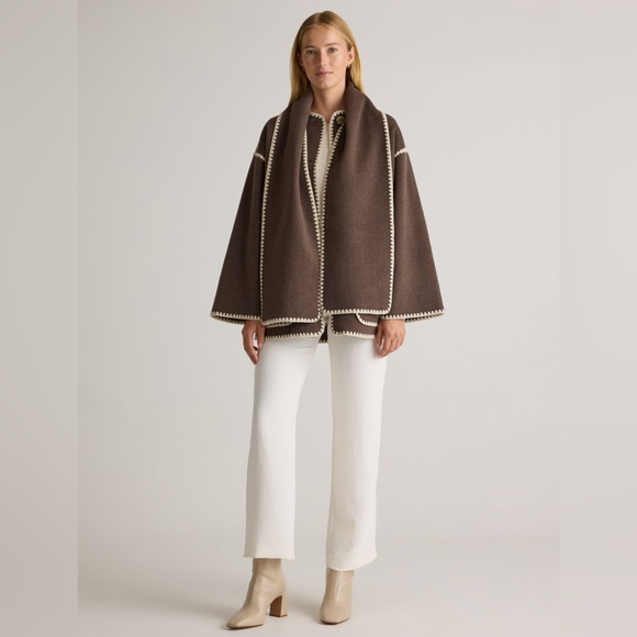 Quince Double-Faced Merino Wool Scarf Coat - Picture 1 of 7